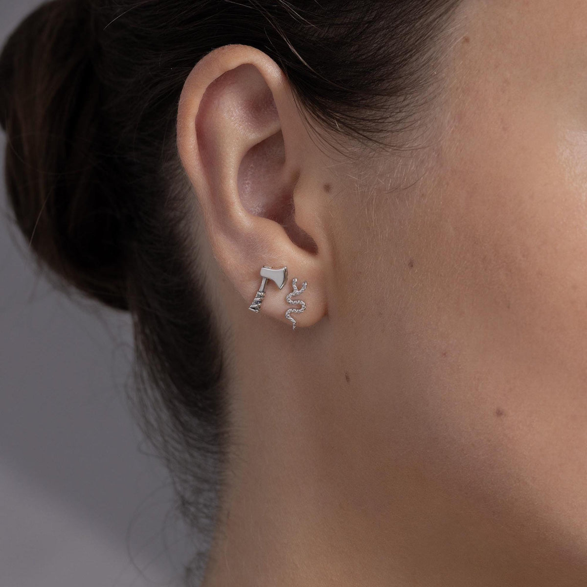 Double Headed Snake Stud Earrings