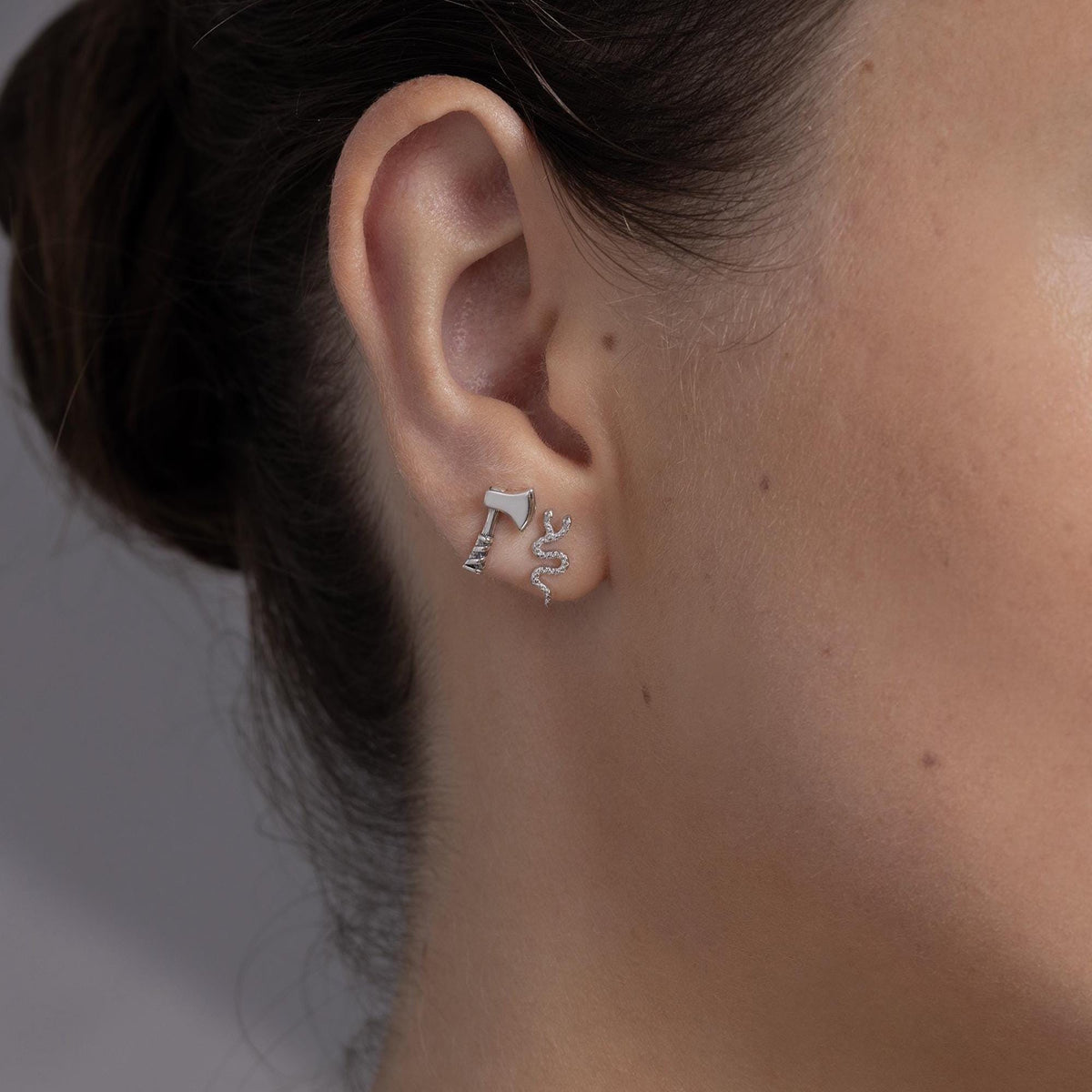Mismatched Viking Axe Stud Earrings