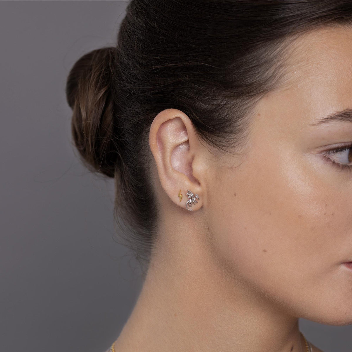 Small Lightning Bolt Stud Earrings