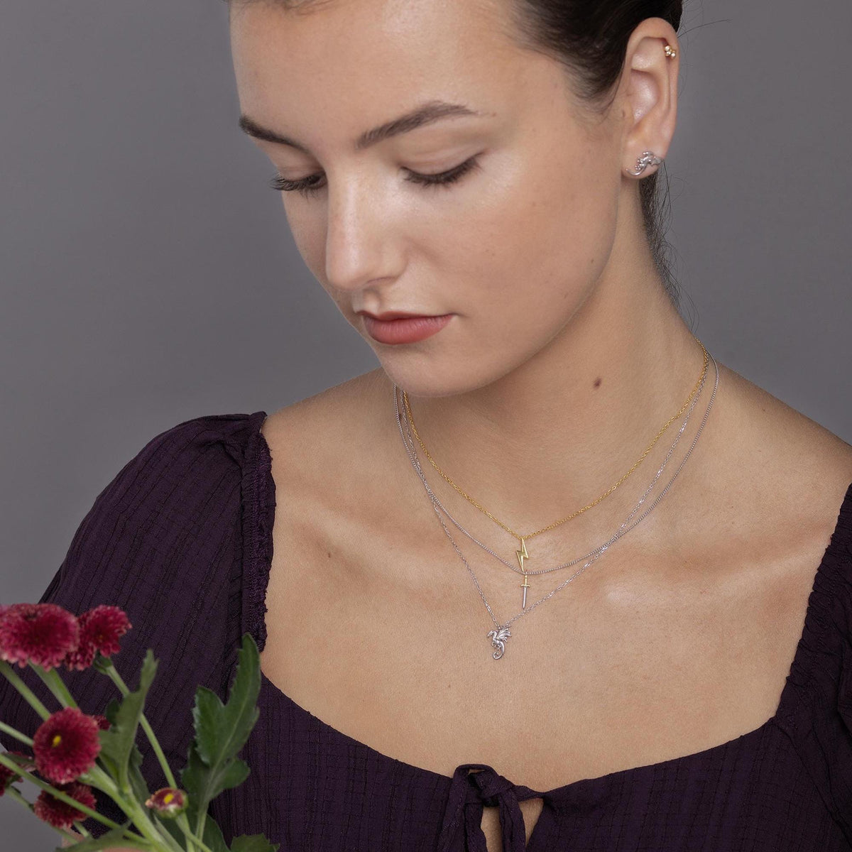 Winged Dragon Pendant Necklace