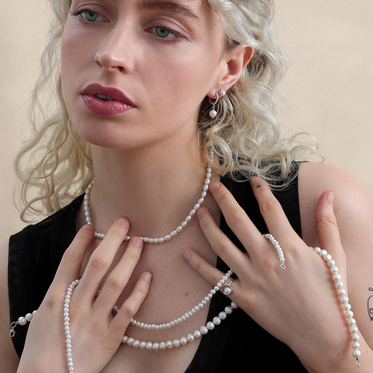 Freshwater Pearl Bead Chain Necklace