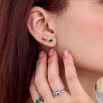 Rainbow Marquise CZ Cluster Crawler Earrings in Sterling Silver, Silver or Gold, Marquise CZ Cluster Crawler, Cluster Earrings