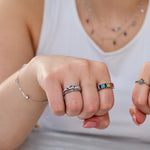 Skinny Rainbow CZ Pavé Eternity Ring