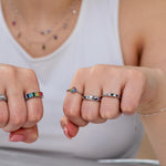 Multicolour Confetti Irregular CZ Stacking Ring