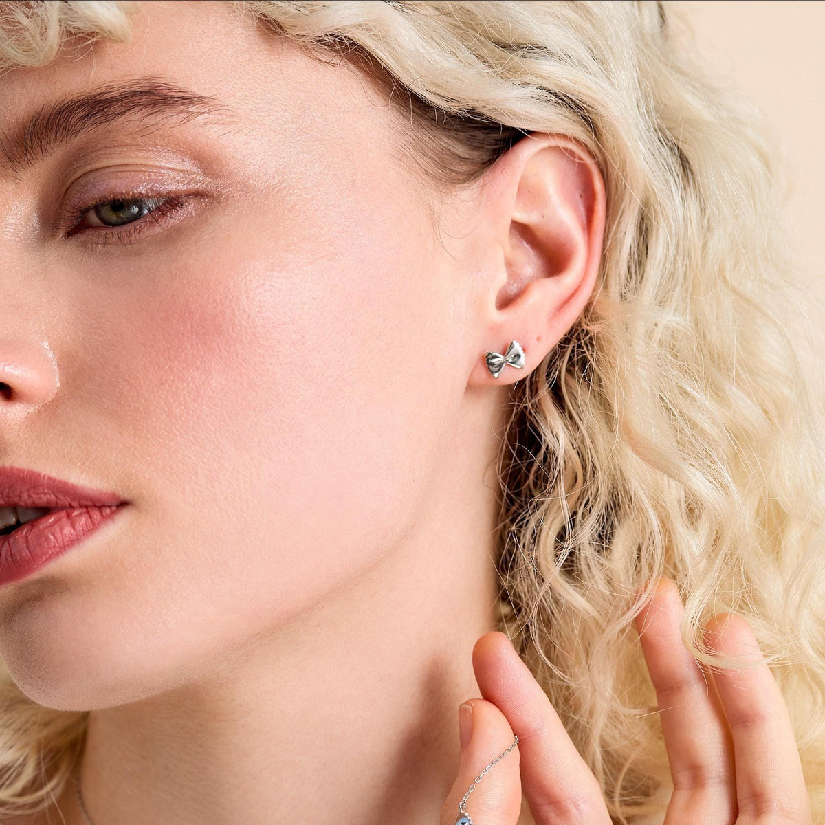 Farfalle Pasta Shape Stud Earrings