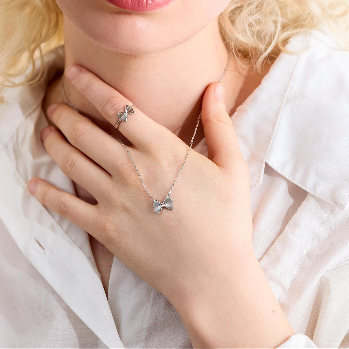 Farfalle Pasta Charm Necklace