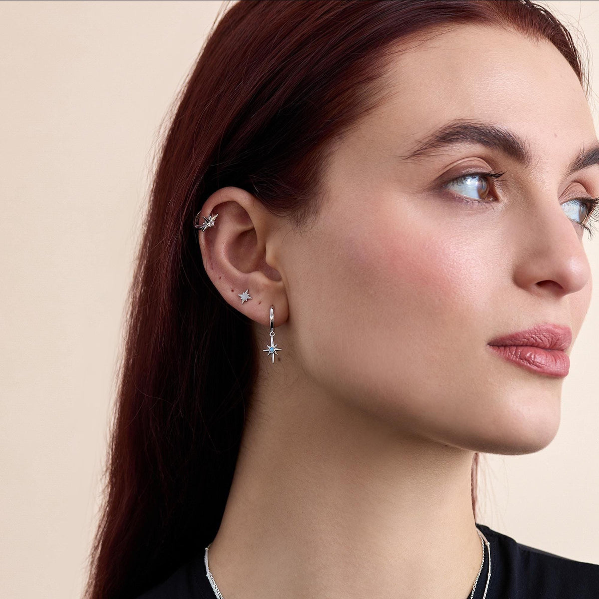Starburst Flat Back Stud Earrings