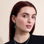 Moonstone and CZ Starburst Threader Earrings in Sterling Silver, Silver or Gold or rose gold , North Star Ear Threaders
