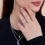 Moon and Starburst Open Ring