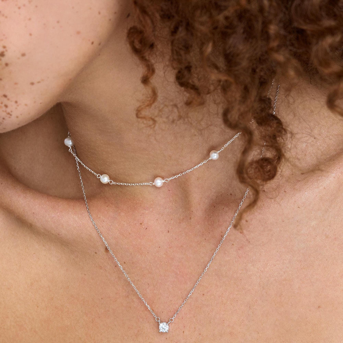 Freshwater Pearl Station Choker Necklace