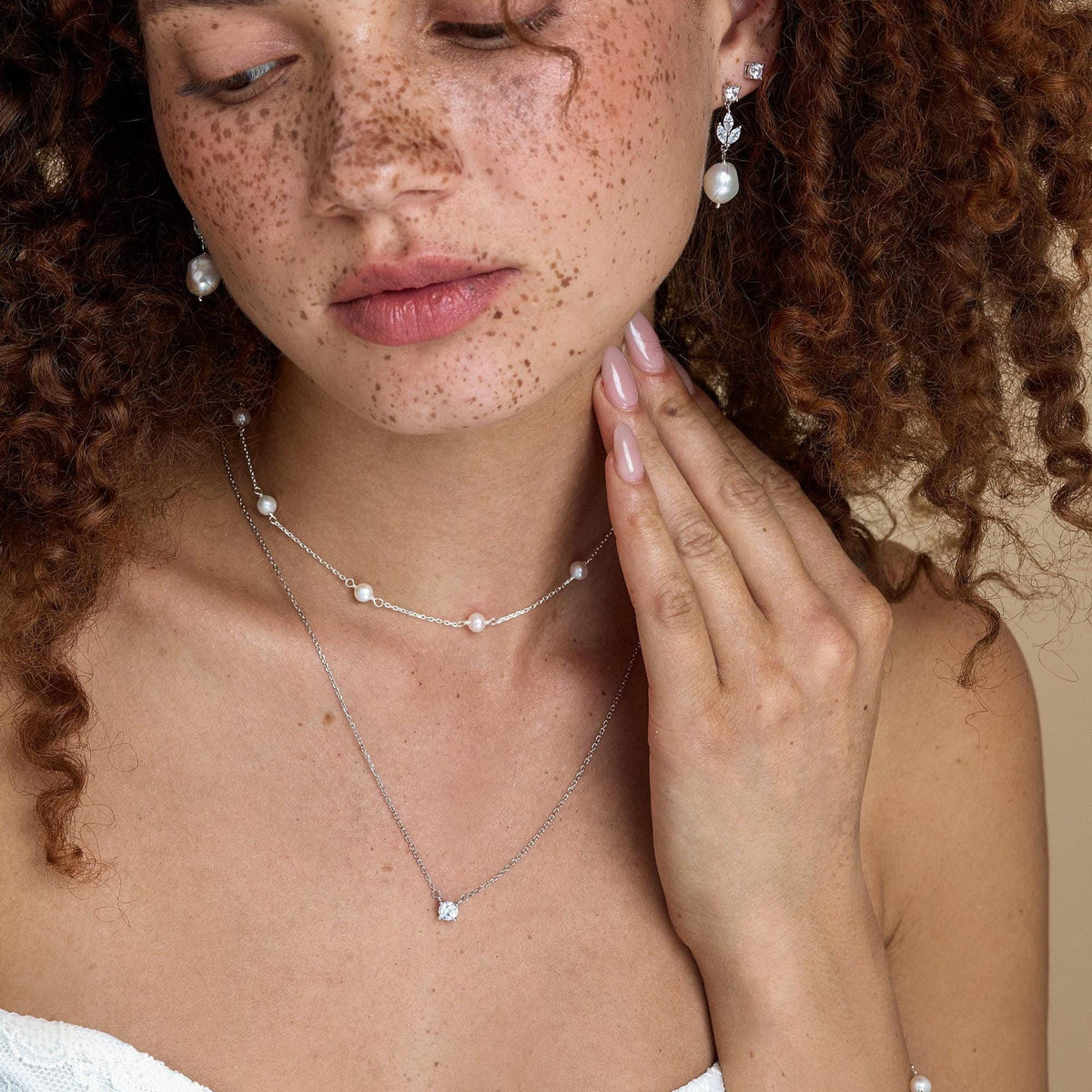 Natural Pearl Choker Necklace in Sterling Silver, Silver or Gold , Genuine Freshwater Pearls, Pearl Necklace