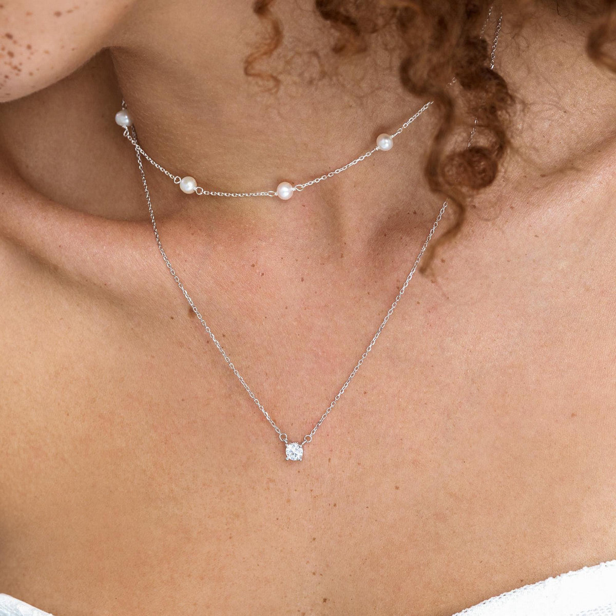 CZ Solitaire Pendant Necklace