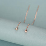 Minimalist Ball Threaders Earrings in Sterling Silver, 8cm Ball Ear Threaders, Silver, Gold or Rose Gold