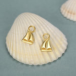 Detachable Sailing Boat Charm Huggie Hoop Earrings