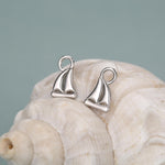 Sterling Silver Sailboat Charm Pair For Hoop Earrings