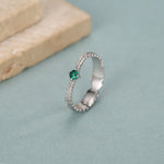 Fern Leaf CZ Eternity Ring
