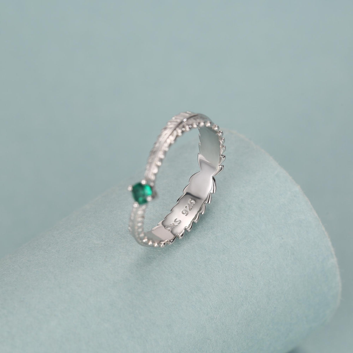 Fern Leaf CZ Eternity Ring