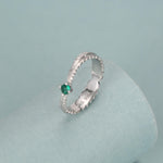Fern Leaf CZ Eternity Ring