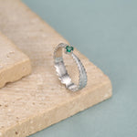 Fern Leaf CZ Eternity Ring