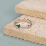Fern Leaf CZ Eternity Ring