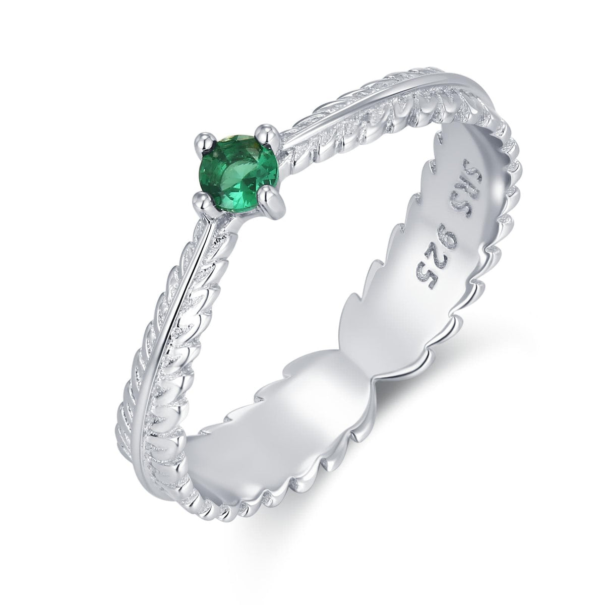 Fern Leaf CZ Eternity Ring