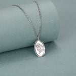 Poppy Flower Oval Pendant Necklace