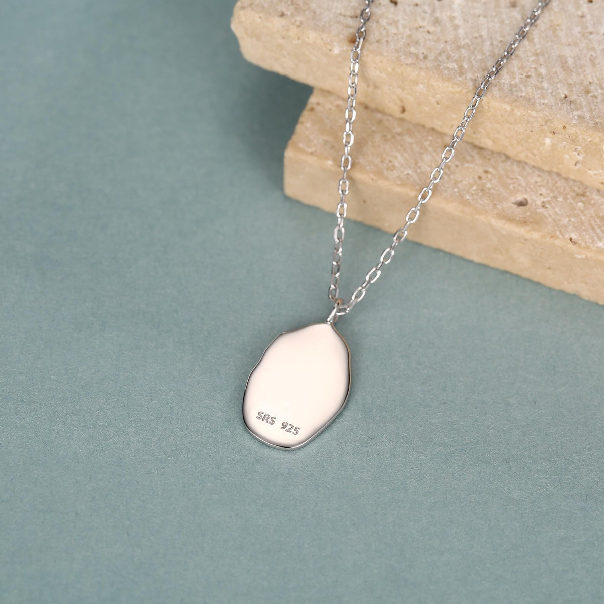Cosmos Birth Flower Oval Pendant Necklace