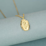Cosmos Birth Flower Oval Pendant Necklace