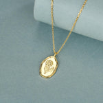 Cosmos Birth Flower Oval Pendant Necklace