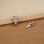 Mismatched Bull Skull and Bird Skull Hoop Earrings