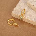 Mismatched Bull Skull and Bird Skull Hoop Earrings