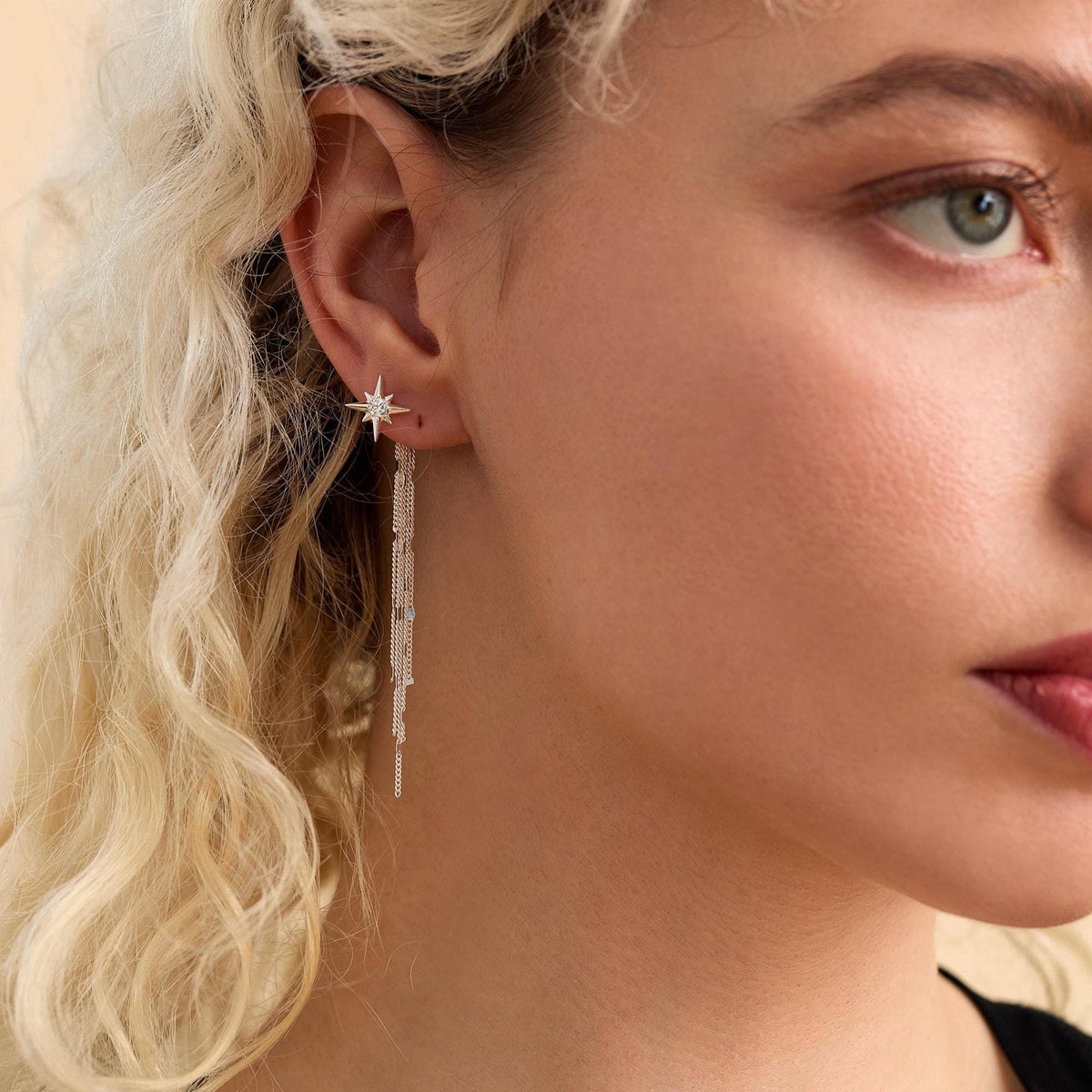 CZ Starburst Tassel Ear Jackets