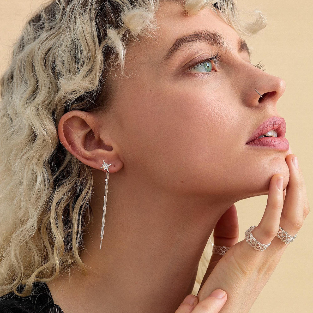 CZ Starburst Tassel Ear Jackets