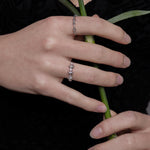 Triple Skull Motif Ring with Clear CZ