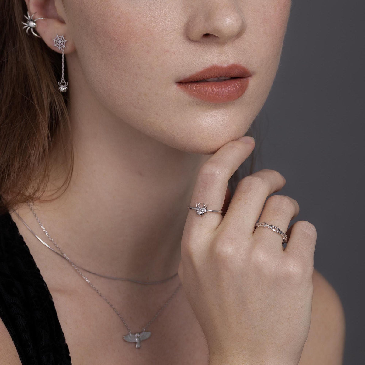 Sterling Silver Tiny Spider Ring