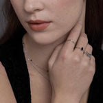 Black Onyx Prong Set Pear Cut Droplet Gemstone Ring