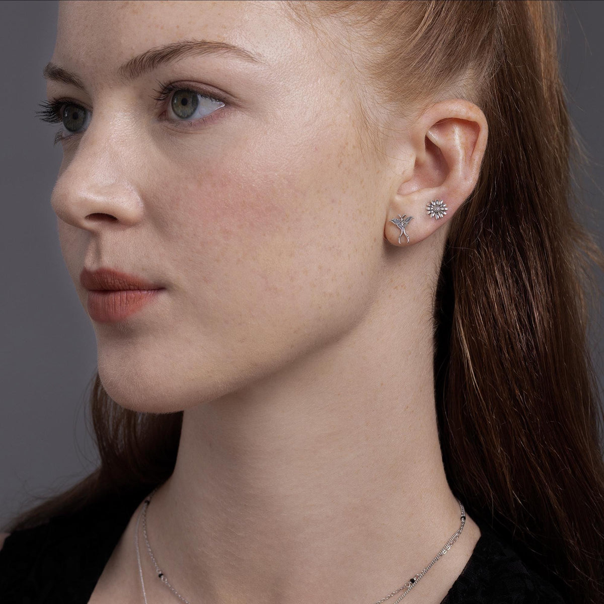 Oxidised Daisy Stud Earrings