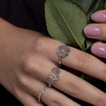 Sterling Silver Mandala Cut Out Open Ring