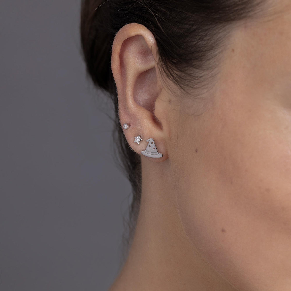Tiny CZ Star Stud Earrings in Sterling Silver, Silver or Gold, Crystal Star Earrings, Stacking Earrings