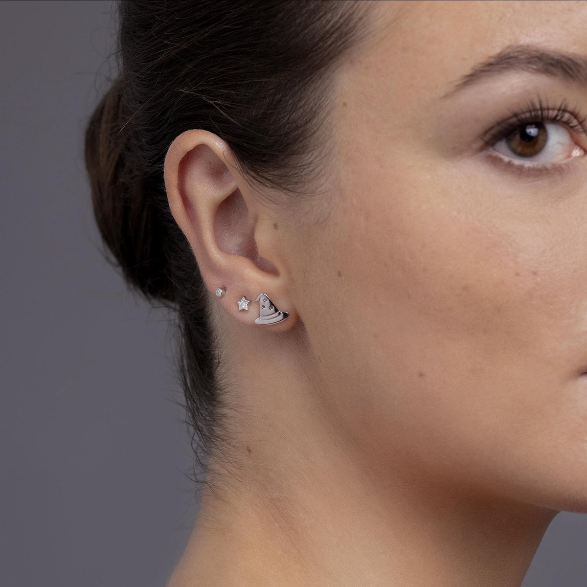 Extra Tiny 2mm CZ Stud Earrings in Sterling Silver, Silver or Gold, 2mm CZ Earrings, Blue, Green, Black, Turquoise, Clear