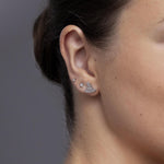 Extra Tiny 2mm CZ Stud Earrings in Sterling Silver, Silver or Gold, 2mm CZ Earrings, Blue, Green, Black, Turquoise, Clear