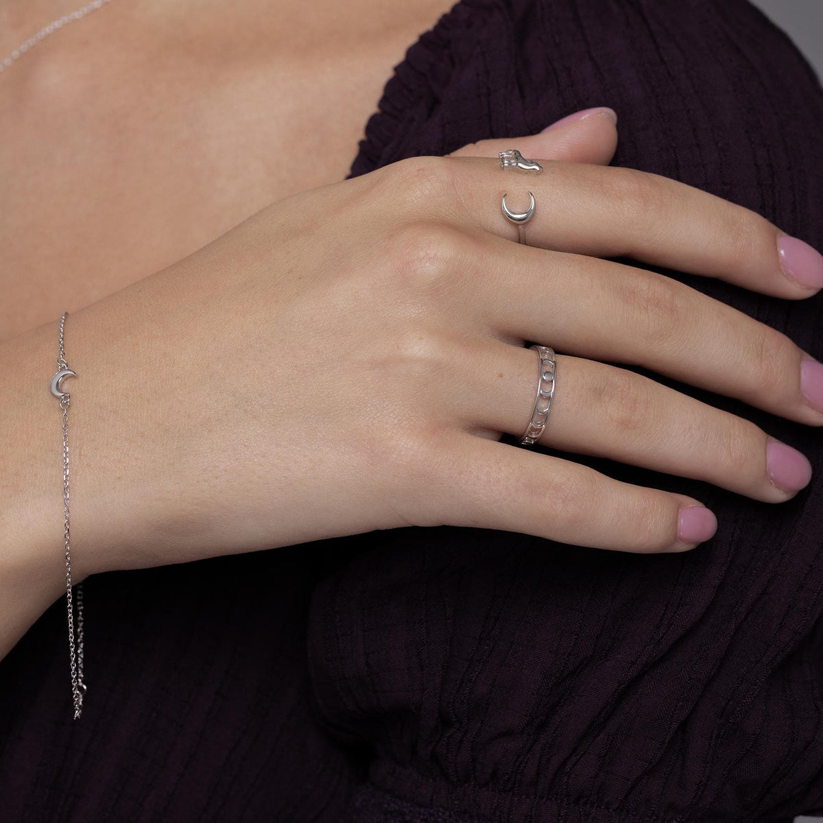 Moon Phase Band Ring