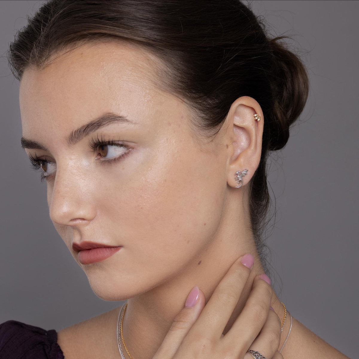 Winged Dragon Stud Earrings