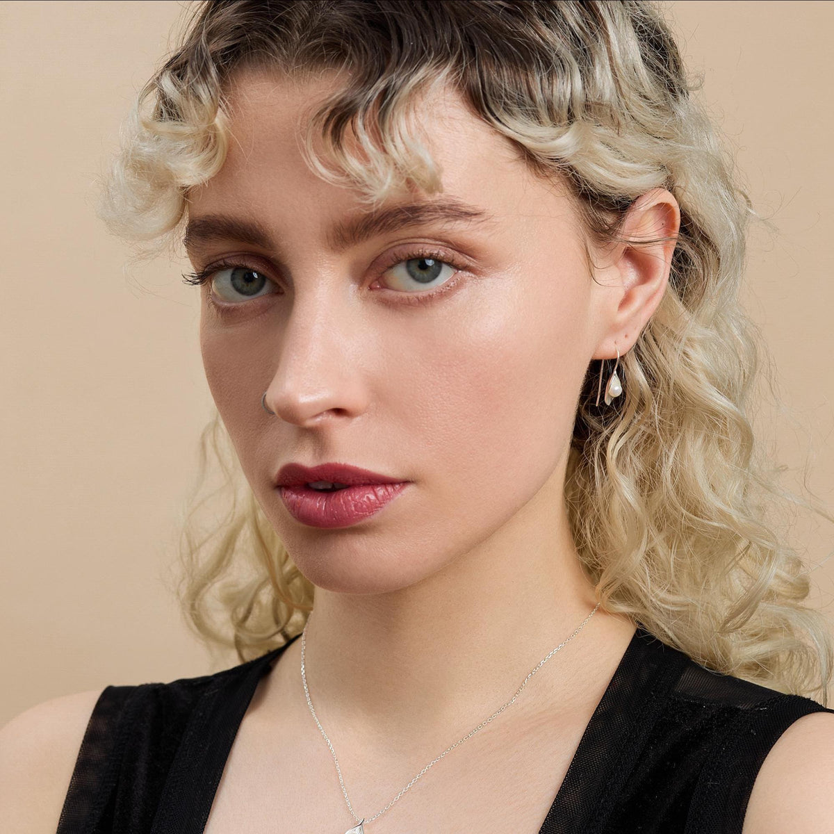 Sterling Silver Calla Lily Flower Hook Earrings with Fresh Water Pearls, Nature Inspired Pretty and Elegant Jewellery