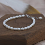 7mm Baroque Pearl Beaded Bracelet with Pearl Drop Clasp