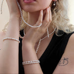 Freshwater Pearl and Silver Bead Bracelet