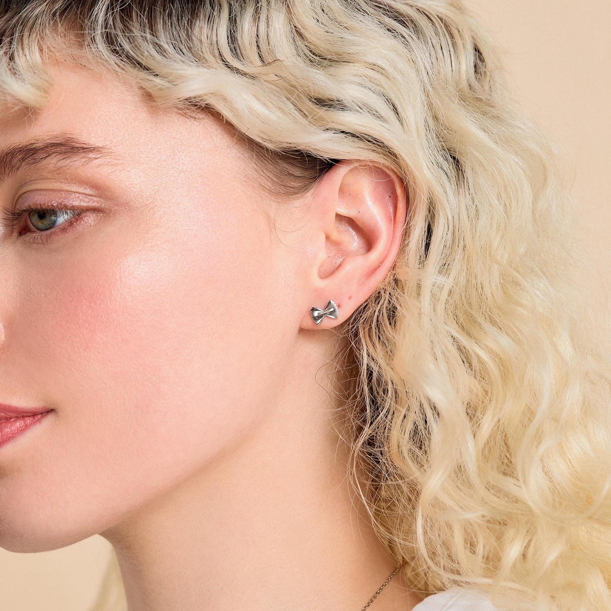 Farfalle Pasta Shape Stud Earrings