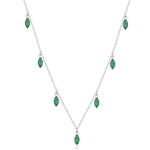 Emerald Green CZ Marquise Satellite Chain Necklace