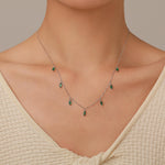 Emerald Green CZ Marquise Satellite Chain Necklace
