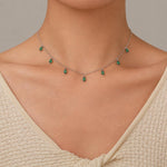 Emerald Green CZ Marquise Satellite Chain Necklace